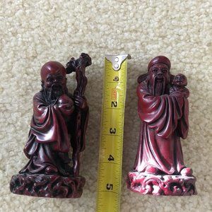 vintage 60s Chinese Feng Shui 2 wise men figurines